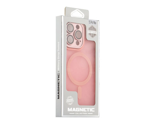 Чохол TPU+PC Magnetic Matte Camera Lens with Magsafe для iPhone 14 Pro Max Колір Pink 2020000437734