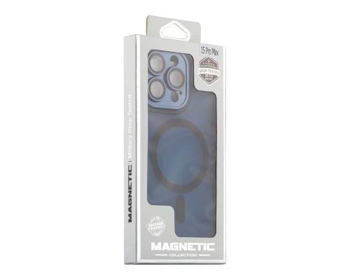 Чохол TPU+PC Magnetic Matte Camera Lens with Magsafe для iPhone 15 Pro Колір Dark Blue 2020000437642