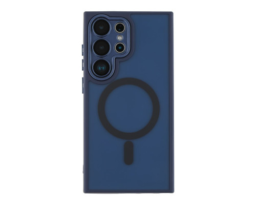 Чохол TPU+PC Magnetic Matte Camera Lens with Magsafe для Samsung S24+ 5G (S926) Колір Dark Blue 2020000437222