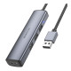 Хаб USB Borofone DH12 4-в-1 USB to USB3.0*4(L=1.2M) Колір Сiрий 6941991112904