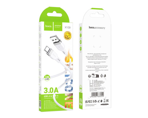 Кабель Hoco X109 Silicone Type-C 3A Колір Чорний 6942007636247 ma35930_3605837