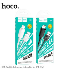 Кабель USB Hoco X88 Gratified Lightning 2.4A 2m Колір Білий 6942007653596 ma37782_3664763