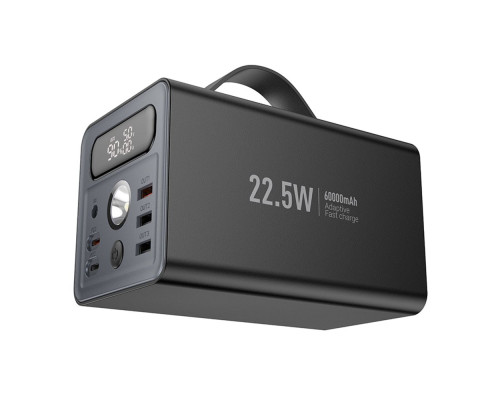 Універсальна Мобільна Батарея Power Bank Hoco J138 Distant 22.5W+PD20W+DC12V 60000 mAh Колір Чорний 6942007638524