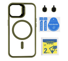 Чохол TPU+PC+Metal Stand Case with MagSafe and Camera Lenses для iPhone 16 Pro Green ma36950_3609632 2020000468998