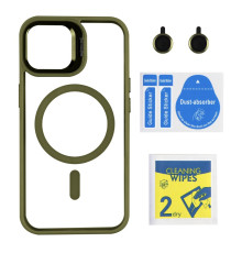 Чохол TPU+PC+Metal Stand Case with MagSafe and Camera Lenses для iPhone 16 Колір Green 2020000469094 ma36948_3609620