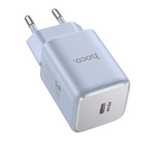 Мережевий Зарядний Пристрій Hoco N43 1USB-C PD/QC 30W GAN Колір Блакитний 6942007620239