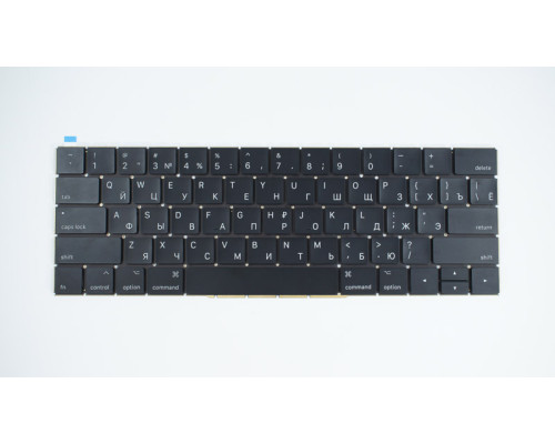Клавіатура для ноутбука APPLE (MacBook Pro Retina: A1706, A1707 (2016-2017)) rus, black, SMALL Enter (оригінал), підсвічування клавіш