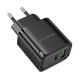 Зарядний пристрій Borofone BA83A 20W 3A USB-A+USB-C black PLS-00-00155981