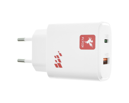 Зарядний пристрій FLYCDI FA-006 20W PD 3A USB-A+USB-C white PLS-00-00133870
