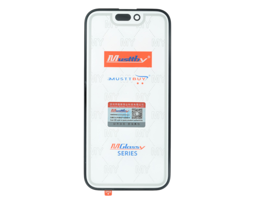 Скло дисплея iPhone 16 з OCA black (Musttby) PLS-00-00145703