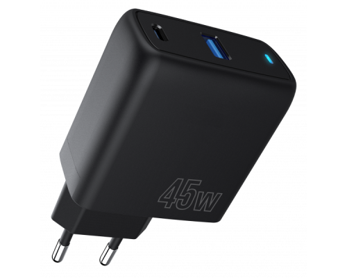 Зарядний пристрій Proove Silicone Power 45W 3A 1USB-A+1USB-C black PLS-00-00112612