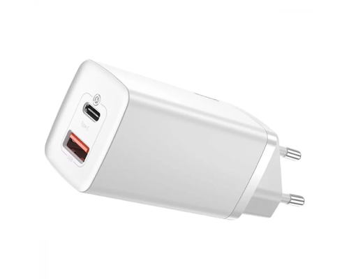 Зарядний пристрій Baseus GaN2 Lite 65W 5A 1USB-A+1USB-C white PLS-00-00101037