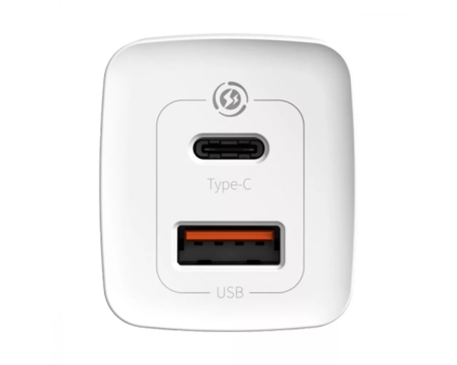 Зарядний пристрій Baseus GaN2 Lite 65W 5A 1USB-A+1USB-C white PLS-00-00101037