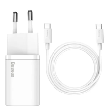 Зарядний пристрій Baseus Super SI 25W 3A 1USB-C з кабелем Type-C white PLS-00-00114887