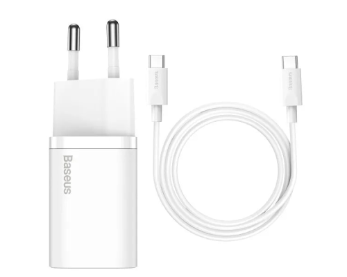 Зарядний пристрій Baseus Super SI 25W 3A 1USB-C з кабелем Type-C white PLS-00-00114887