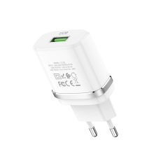 Зарядний пристрій Hoco C12Q 18W 3A 1USB-A white PLS-00-00051005