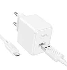 Зарядний пристрій Hoco CS11A 10.5W 2.1A 1USB-A з кабелем Micro USB white PLS-00-00114984