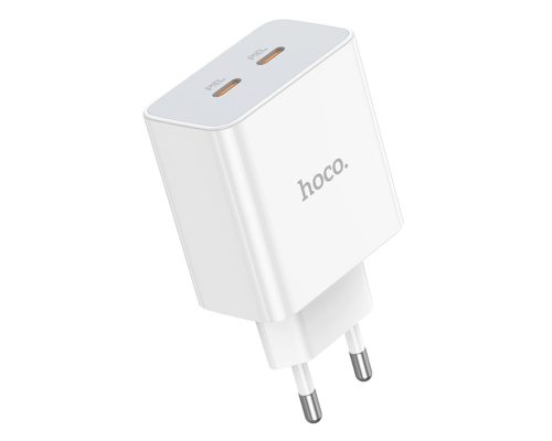 Зарядний пристрій Hoco C108A 35W 3A 2USB-C white PLS-00-00106487