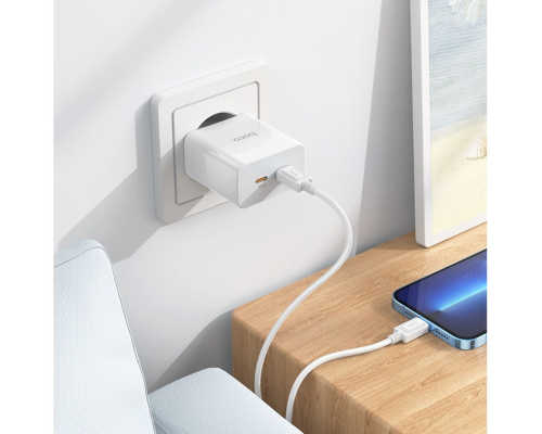 Зарядний пристрій Hoco C108A 35W 3A 2USB-C white PLS-00-00106487