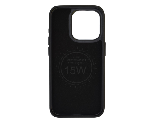 Чохол шкіряний Rally with Magnetic для iPhone 14 Pro black orange PLS-00-00164580