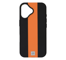 Чохол шкіряний Rally with Magnetic для iPhone 16 black orange PLS-00-00164611