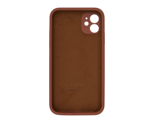 Чохол Silicone Case Квадратні Борти Full Camera iPhone 11 saddle brown PLS-00-00123146