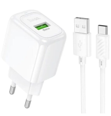 Зарядний пристрій Hoco CS52A 18W 3A 1USB-A з кабелем Type-C white PLS-00-00145665