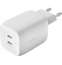 Зарядний пристрій Belkin 65W 3A GAN 2USB-С (WCH013VFWH) white PLS-00-00136436