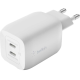 Зарядний пристрій Belkin 65W 3A GAN 2USB-С (WCH013VFWH) white