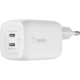 Зарядний пристрій Belkin 65W 3A GAN 2USB-С (WCH013VFWH) white