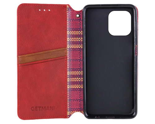 Чохол-книжка Leather Cubic для iPhone 13 red PLS-00-00162730