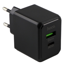 Зарядний пристрій Hoco CS14A 20W 3A 1USB-A+1USB-С з кабелем Lightning black PLS-00-00145457