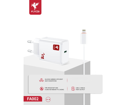 Зарядний пристрій FLYCDI FA-002 12W 2.4A USB-C з кабелем C-Lightning white PLS-00-00133865
