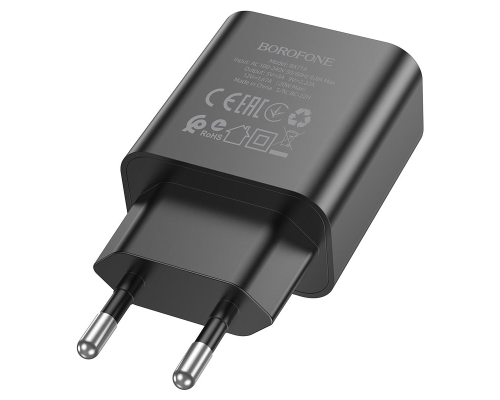 Зарядний пристрій Borofone BA71A 20W 3A 1USB-C black PLS-00-00110862
