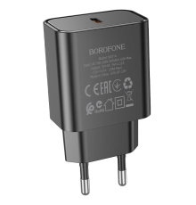 Зарядний пристрій Borofone BA71A 20W 3A 1USB-C black PLS-00-00110862
