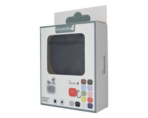 Чохол Silicone Case Slim with Carbine for AirPods 4 black PLS-00-00145817