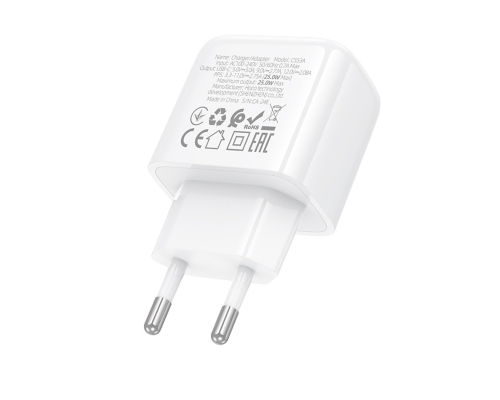 Зарядний пристрій Hoco CS53A 25W 3A 1USB-C white PLS-00-00145524