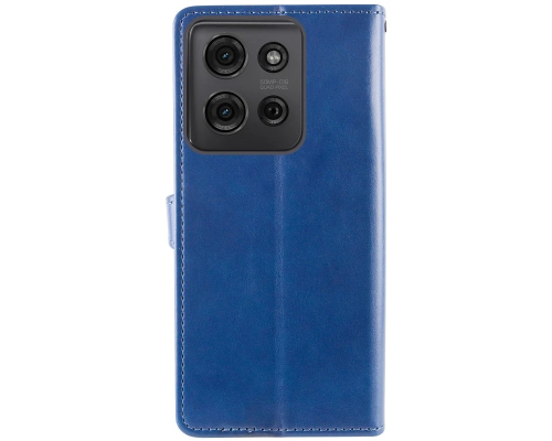 Чохол-книжка Leather GETMAN with card holder Motorola Moto G75 blue PLS-00-00148168