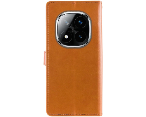 Чохол-книжка Leather GETMAN with card holder Xiaomi Redmi Note 14 Pro 4G brown PLS-00-00148416
