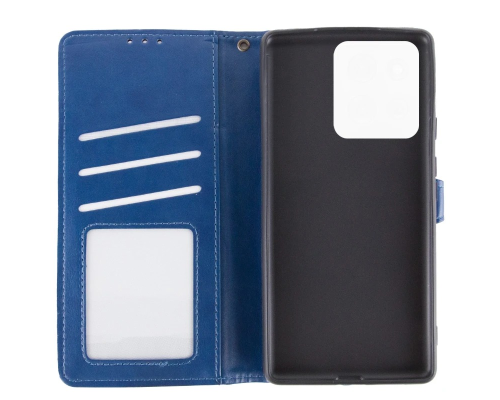 Чохол-книжка Leather GETMAN with card holder Motorola Moto G75 blue PLS-00-00148168