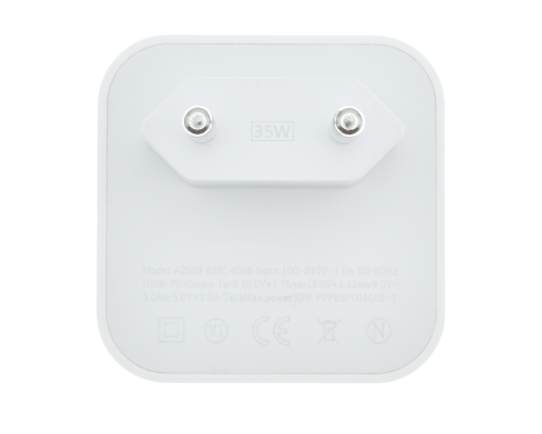Зарядний пристрій Apple 35W 2USB-C (NO LOGO) white PLS-00-00114812