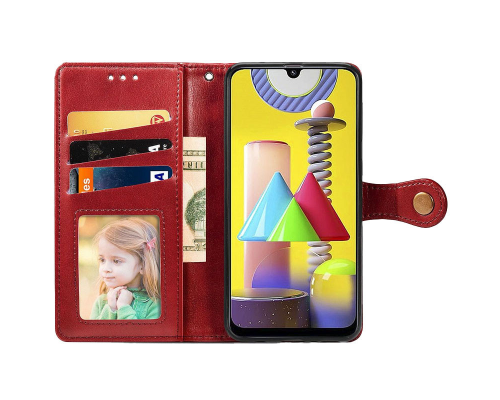 Чохол-книжка Leather GETMAN with card holder Xiaomi Redmi Note 11 (Global) red PLS-00-00129040