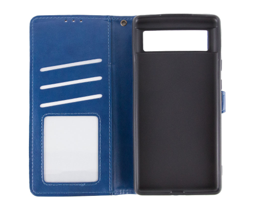 Чохол-книжка Leather GETMAN with card holder Google Pixel 7 Pro blue PLS-00-00128764