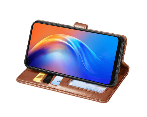 Чохол-книжка Leather GETMAN with card holder Samsung A155 Galaxy A15 brown PLS-00-00128841