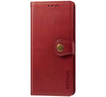 Чохол-книжка Leather GETMAN with card holder TECNO Spark 10 Pro red PLS-00-00128941
