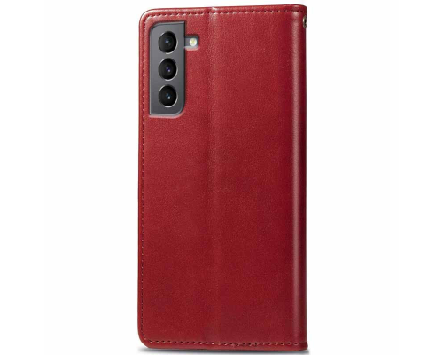 Чохол-книжка Leather GETMAN with card holder Samsung S921 Galaxy S24 red PLS-00-00128908