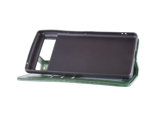 Чохол-книжка Leather GETMAN with card holder Google Pixel 6a green PLS-00-00128748