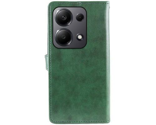 Чохол-книжка Leather GETMAN with card holder Xiaomi Redmi Note 13 4G green PLS-00-00129062