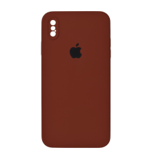 Чохол Silicone Case Квадратні Борти Full Camera iPhone XS Max saddle brown PLS-00-00123136