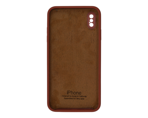 Чохол Silicone Case Квадратні Борти Full Camera iPhone XS Max saddle brown PLS-00-00123136